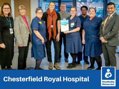 Chesterfield Royal Hospital signs up to the Breast Feeding Welcome Here Award